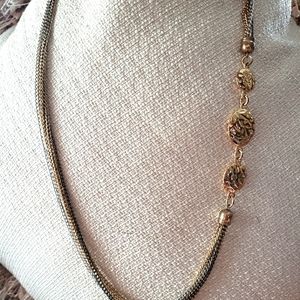 Mixed metal long necklace